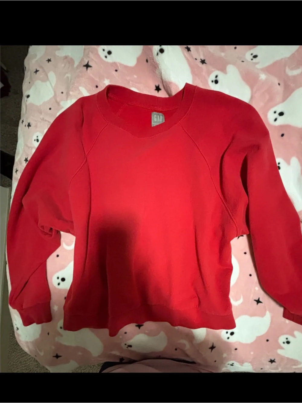 GAP Women's Bright Red Crewneck Sweatshirt